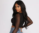 Lace Up Mesh Crop Top Ins Street